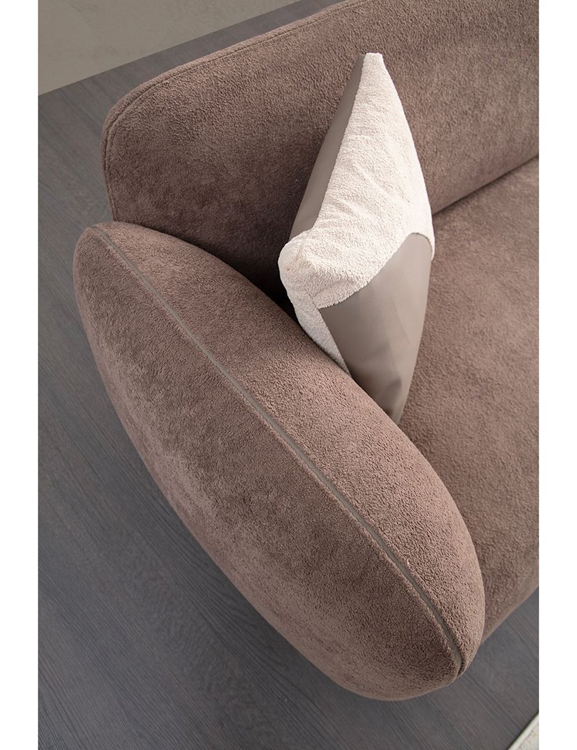 Sofá Modular Chaise Longue Pavia Creme/Castanho