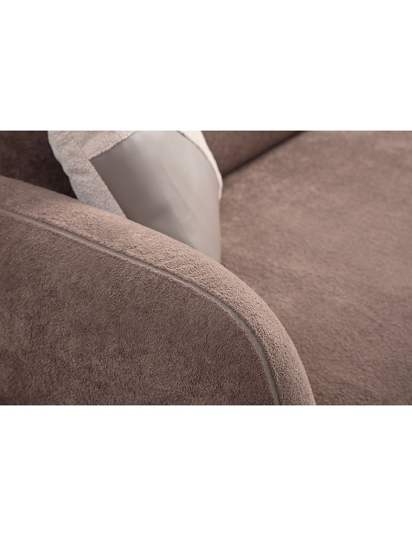 Sofá Modular Chaise Longue Pavia Creme/Castanho