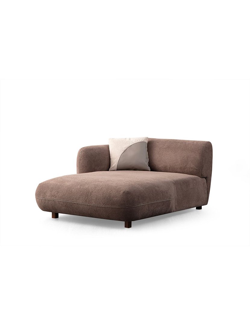 Sofá Modular Chaise Longue Pavia Creme/Castanho