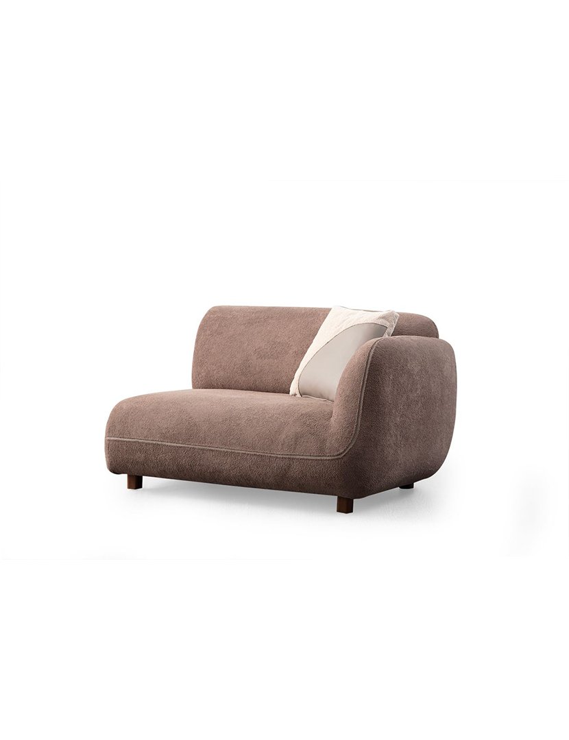 Sofá Modular Chaise Longue Pavia Creme/Castanho