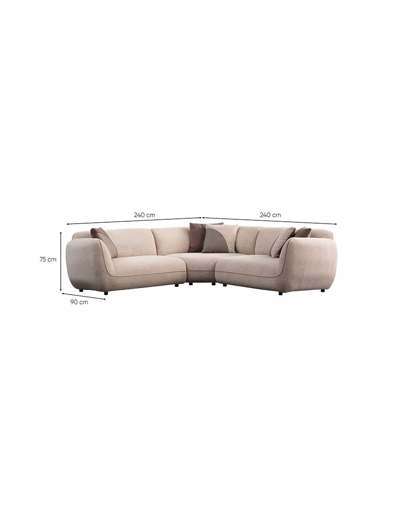 Sofá Modular Canto Pavia 3 Creme