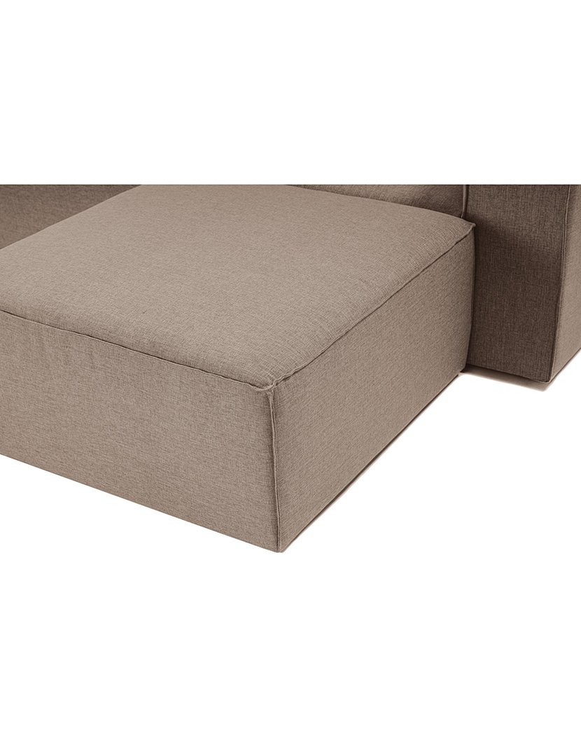 Sofá Modular Chaise Longue Fora Castanho