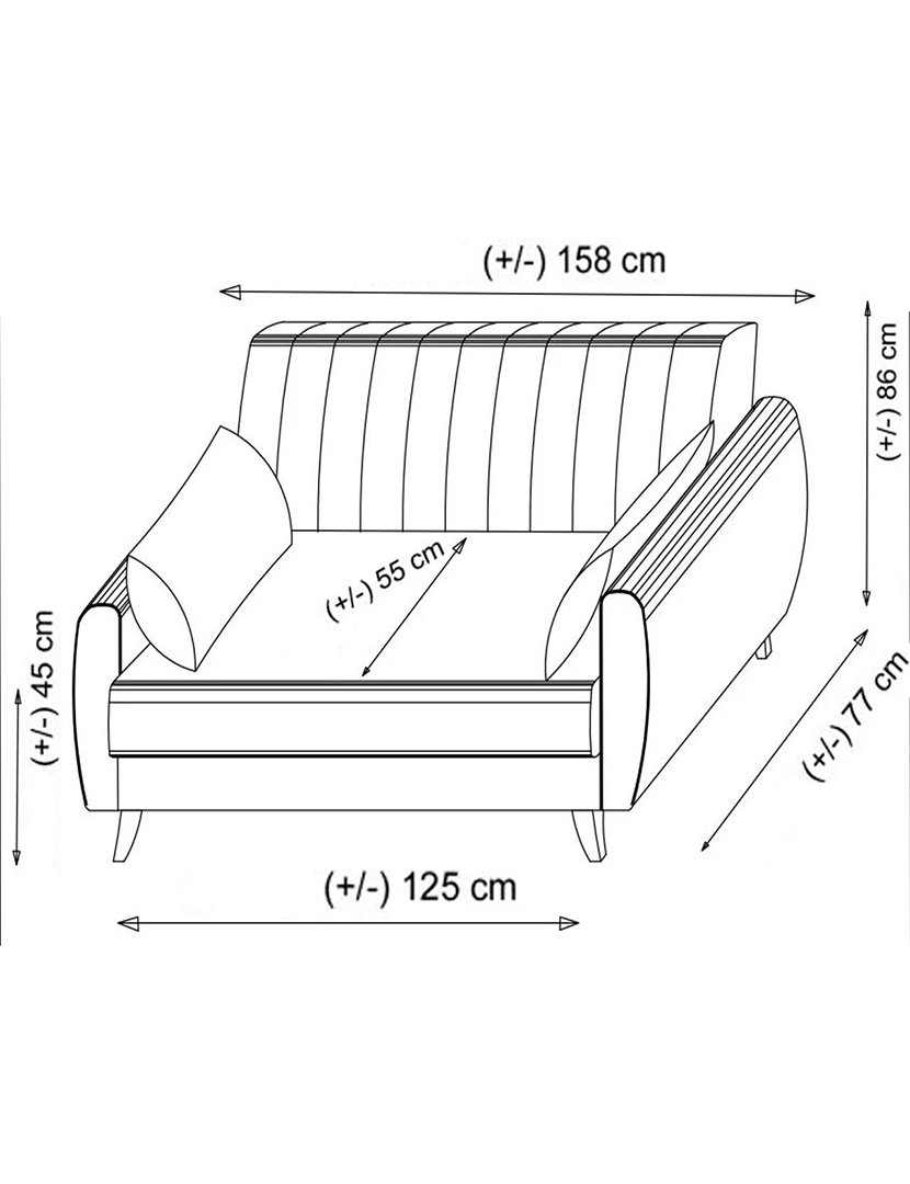 Sofá Cama 2L Alkon Terracota