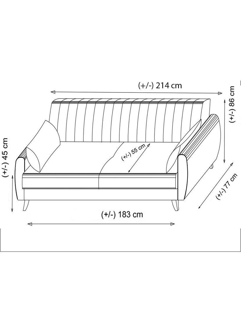 Sofá Cama 3L Alkon Terracota
