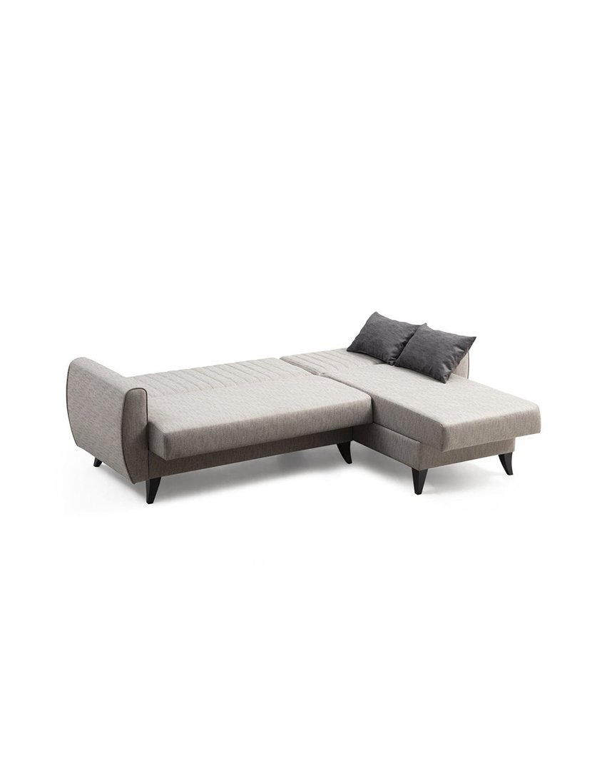 Sofá Cama Chaise Longue Direito Alkon Cinzento Claro