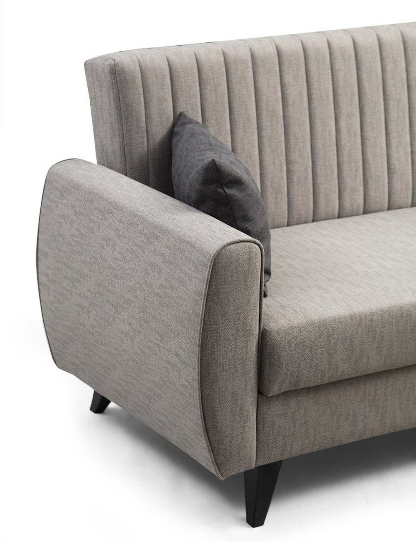 Sofá Cama Chaise Longue Direito Alkon Cinzento Claro