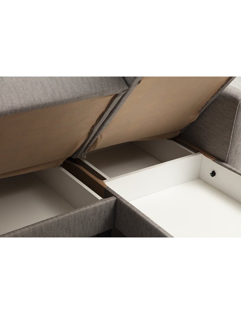 Sofá Cama Chaise Longue Direito Alkon Cinzento Claro