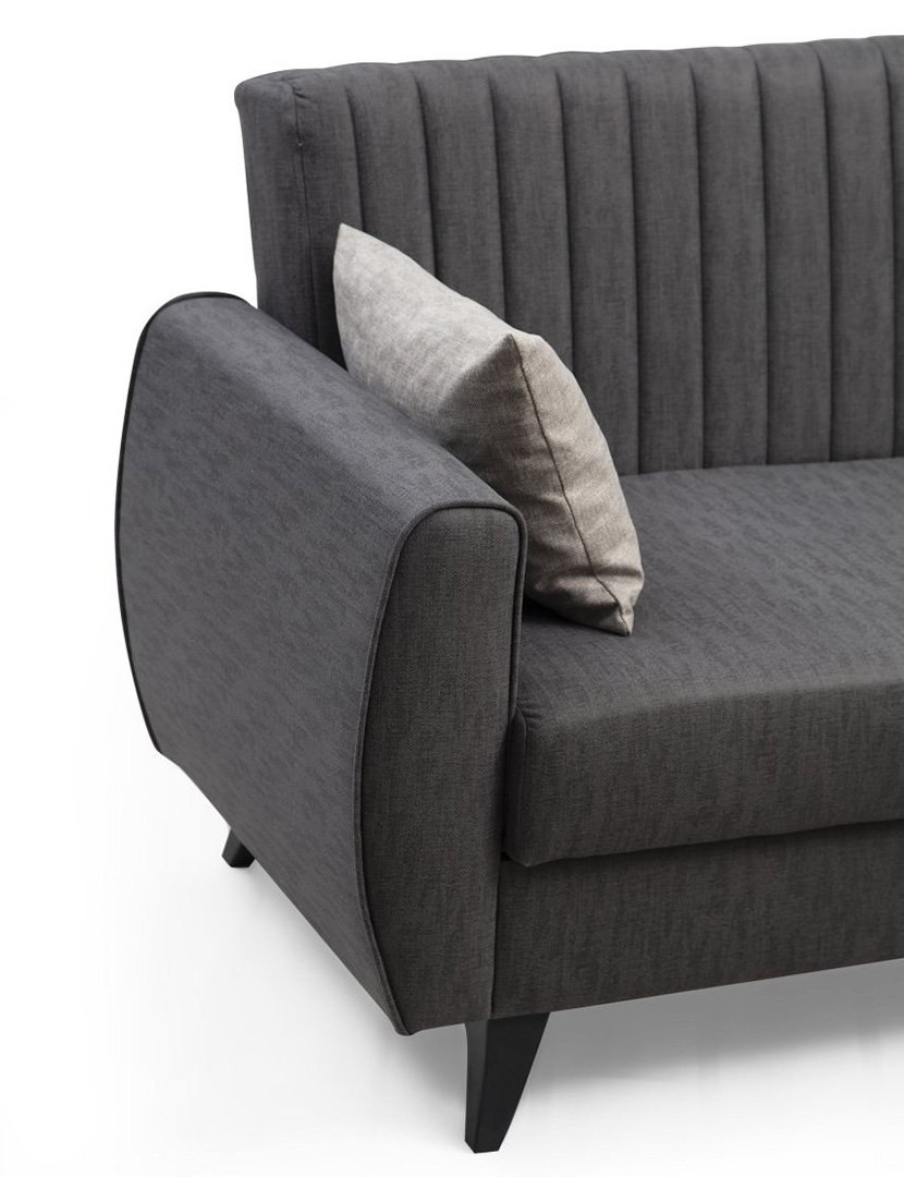 Sofá Cama Chaise Longue Direito Alkon Cinzento Escuro