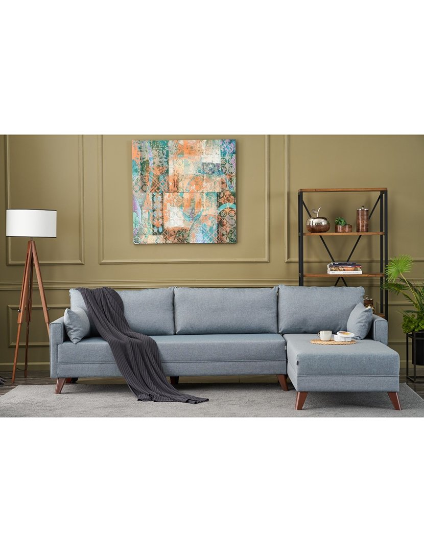 Sofá Chaise Longue Direito Bella Azul