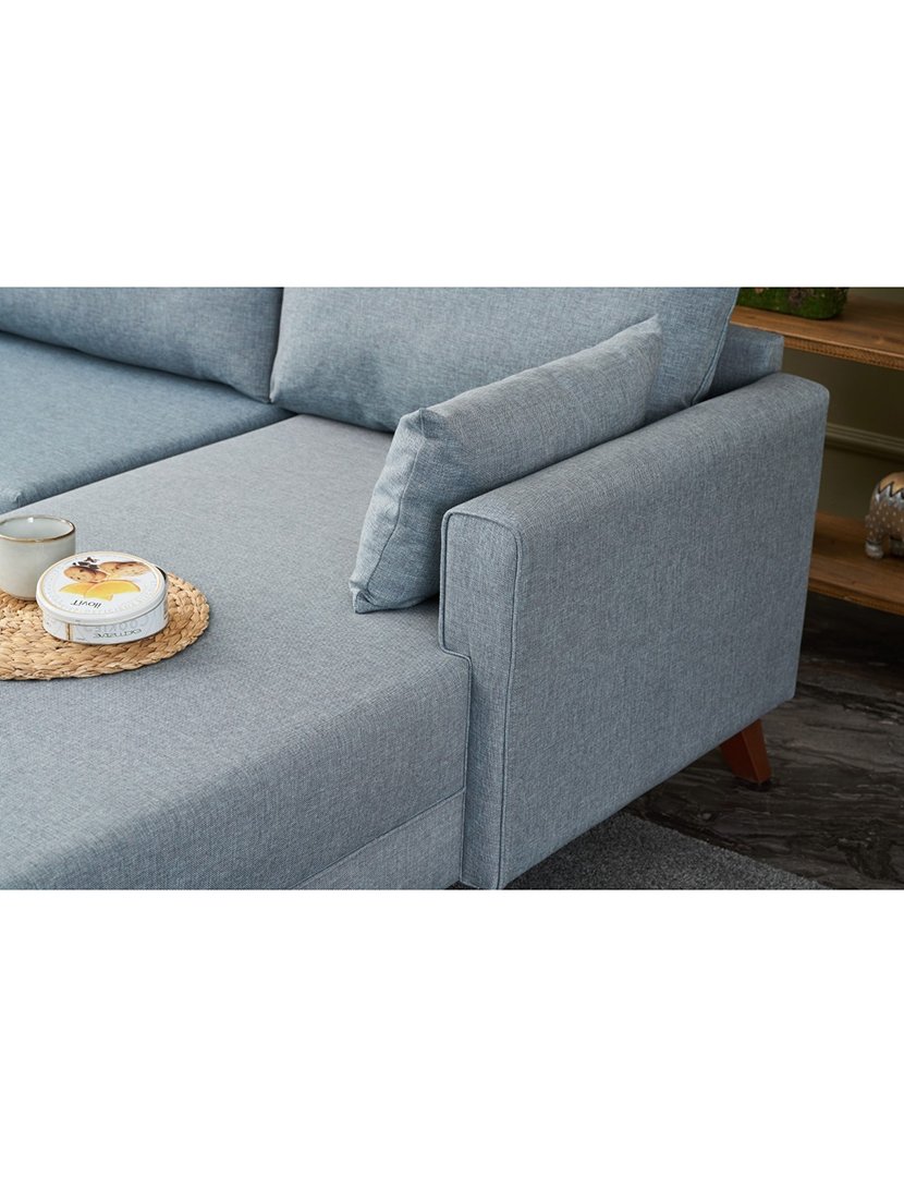 Sofá Chaise Longue Direito Bella Azul