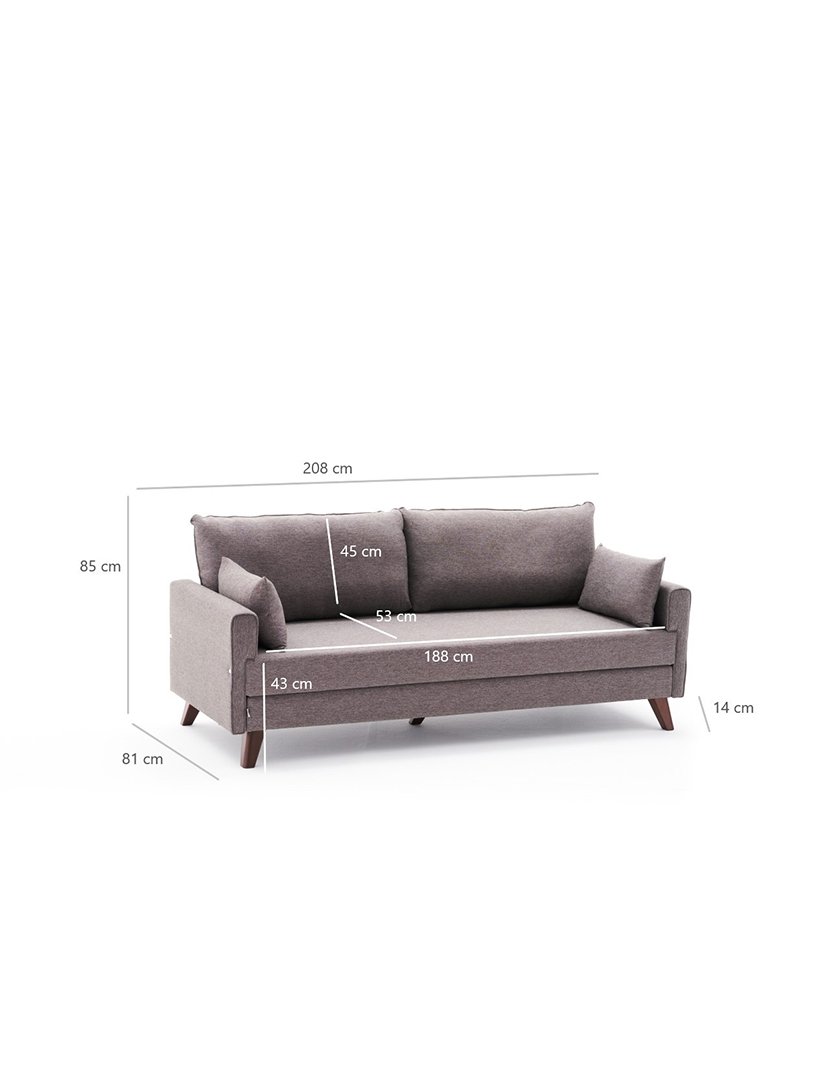 Sofá Cama 3L Bella Castanho
