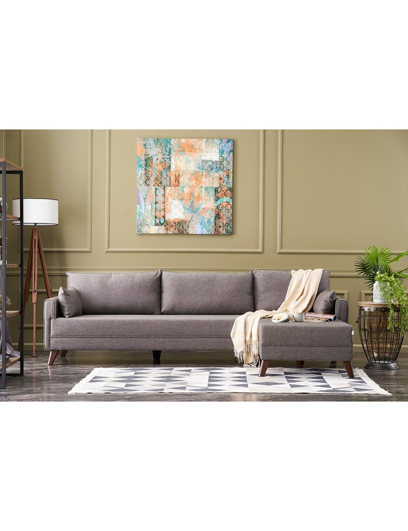 Sofá Chaise Longue Direito Bella Castanho