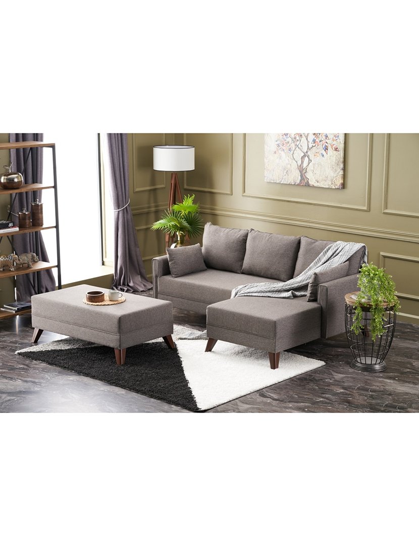 Sofá Cama Chaise Longue Direito Bella Mini Castanho