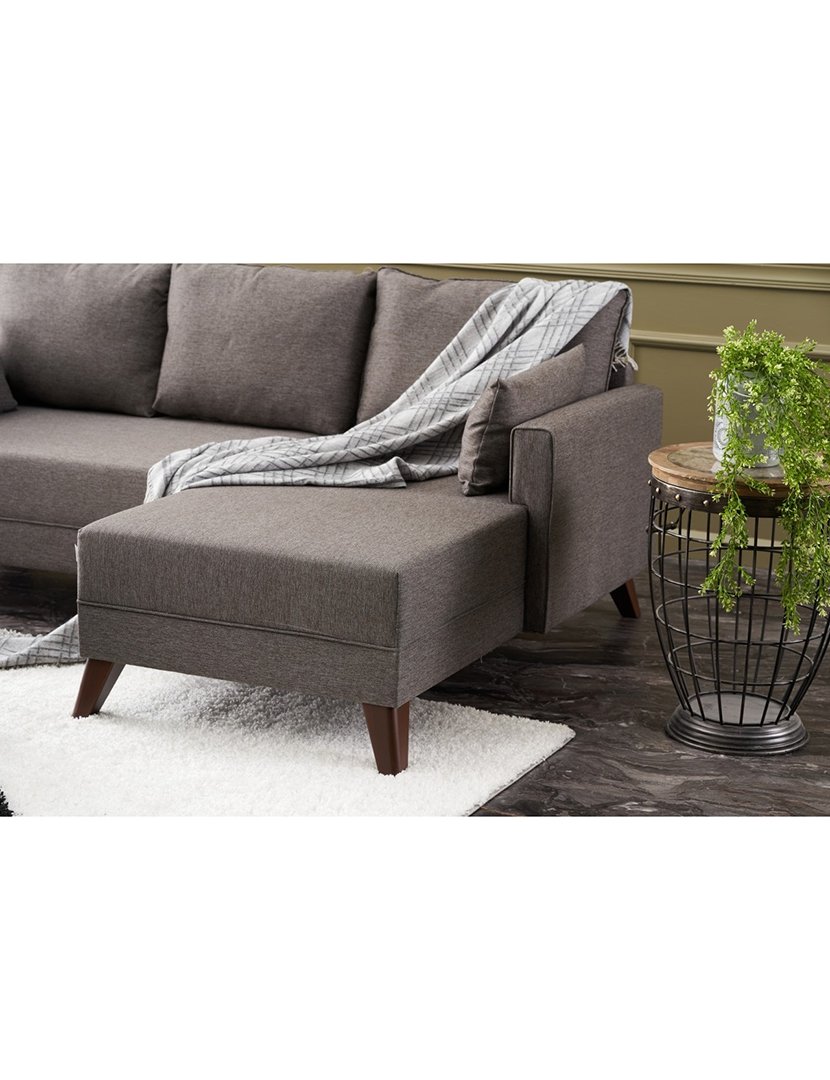 Sofá Cama Chaise Longue Direito Bella Mini Castanho