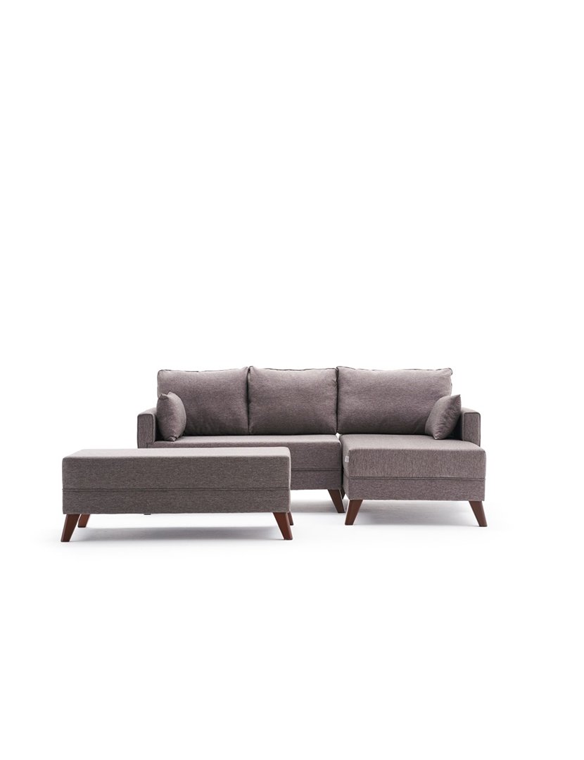 Sofá Cama Chaise Longue Direito Bella Mini Castanho