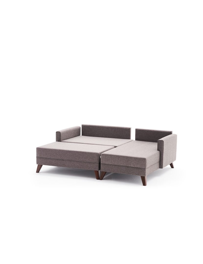 Sofá Cama Chaise Longue Direito Bella Mini Castanho