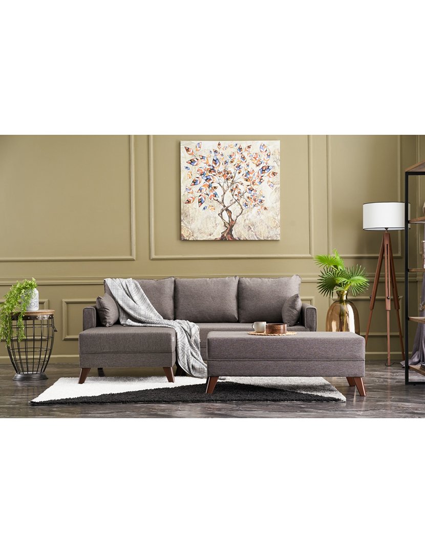 Sofá Cama Chaise Longue Esquerdo Bella Mini Castanho