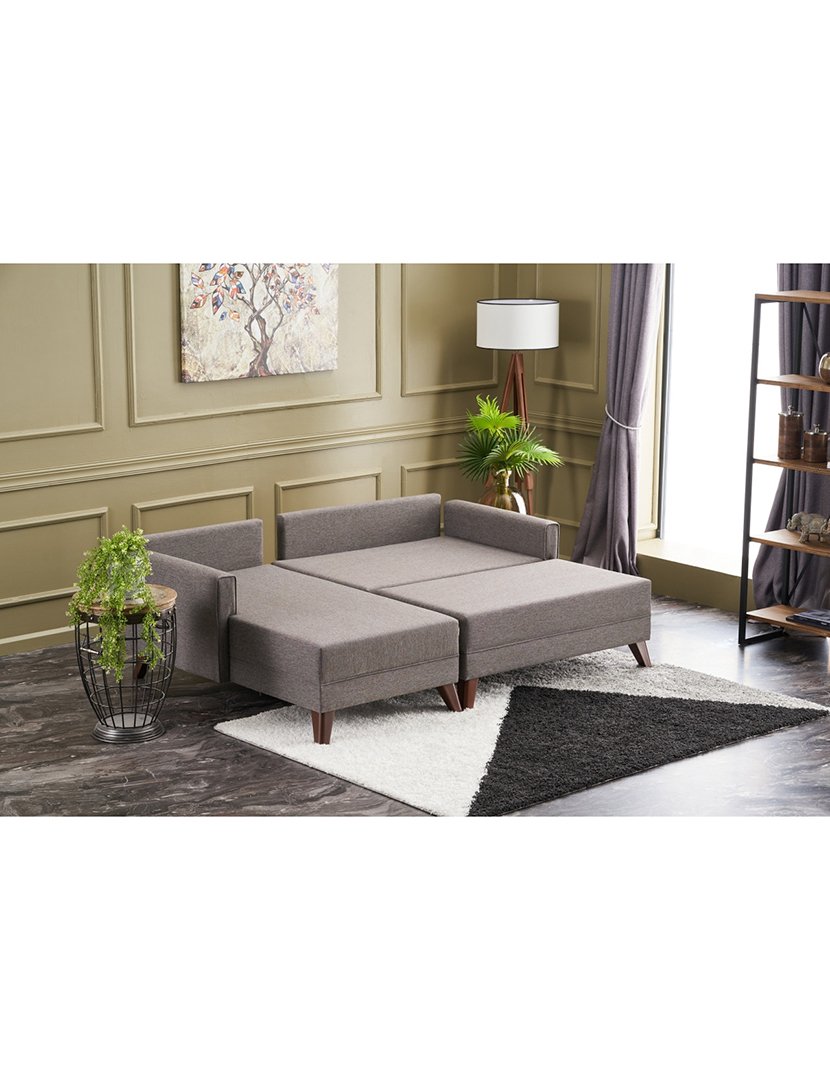 Sofá Cama Chaise Longue Esquerdo Bella Mini Castanho