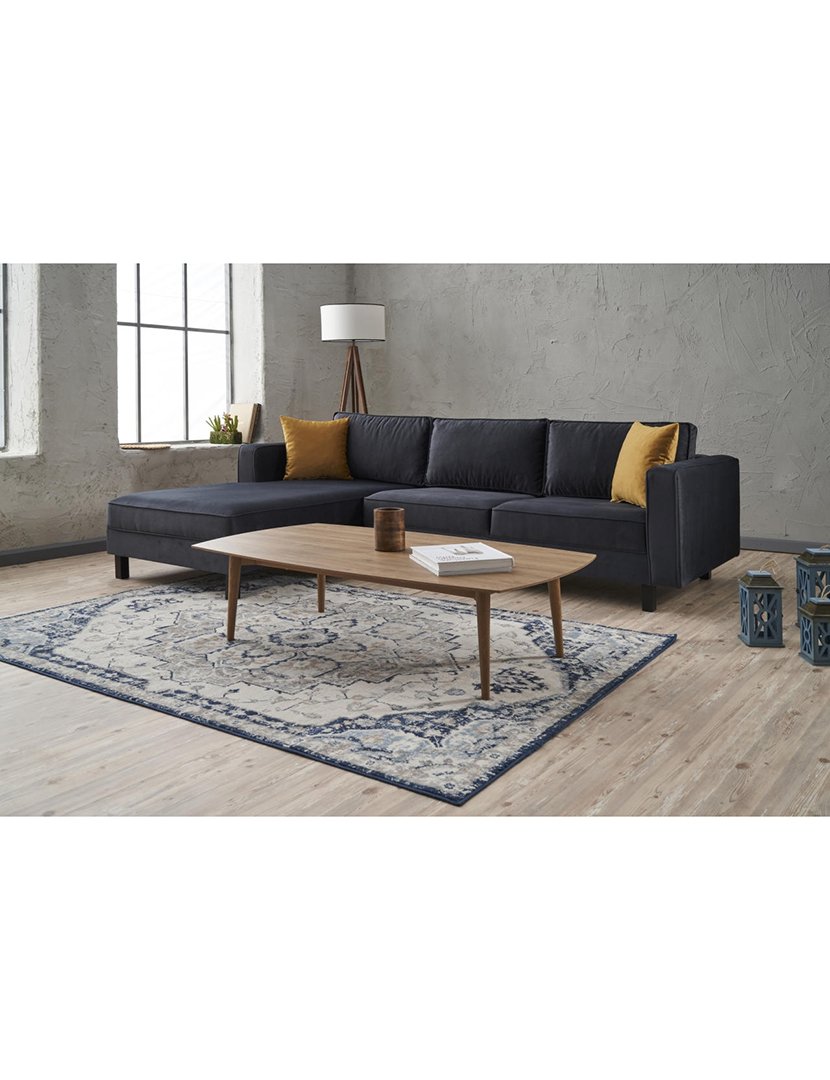 Sofá Chaise Longue Esquerdo Kale Veludo Antracite