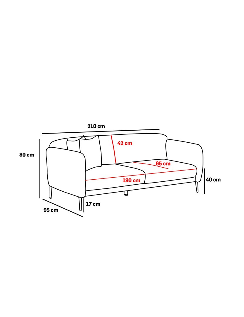 Sofá Cama 3L Venus Cinzento