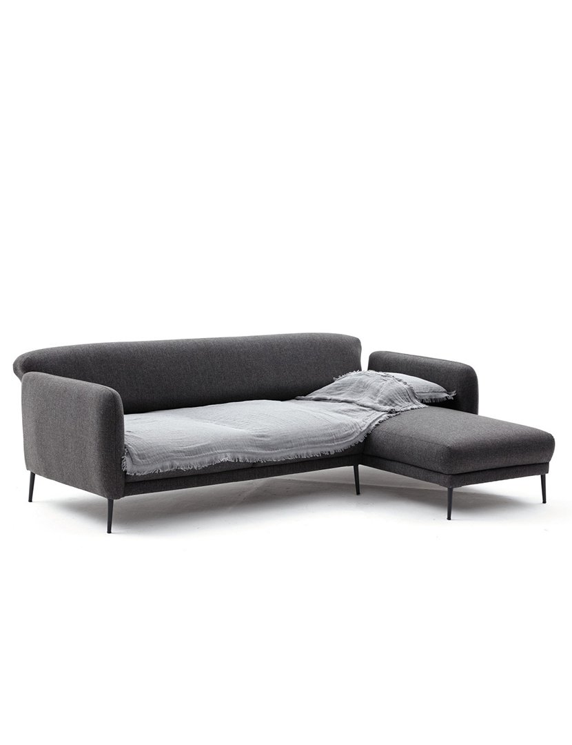 Sofá Cama Chaise Longue Direito Venus Antracite