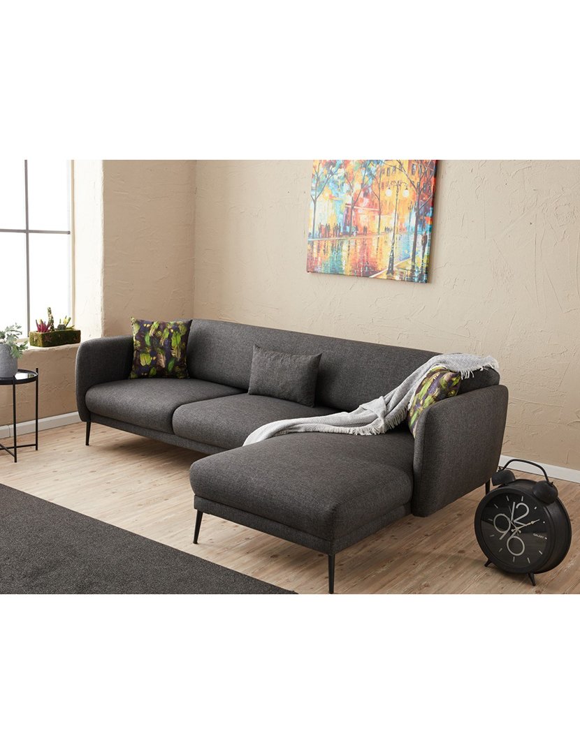 Sofá Cama Chaise Longue Direito Venus Antracite