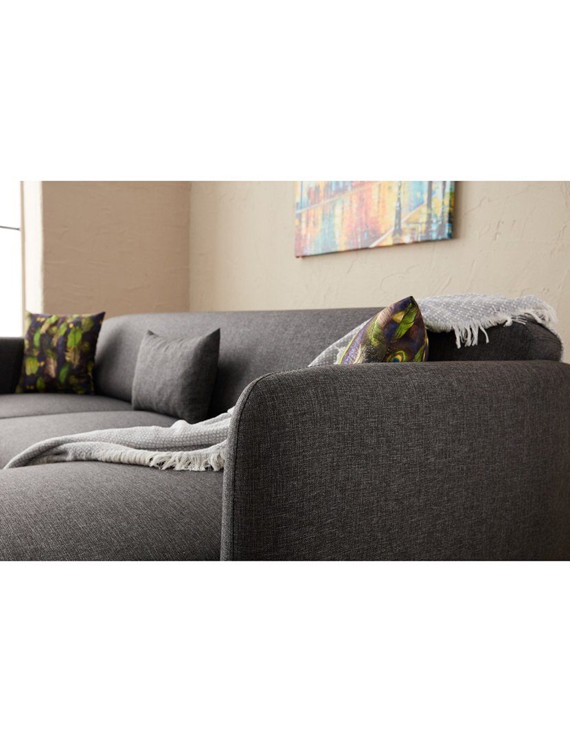 Sofá Cama Chaise Longue Direito Venus Antracite