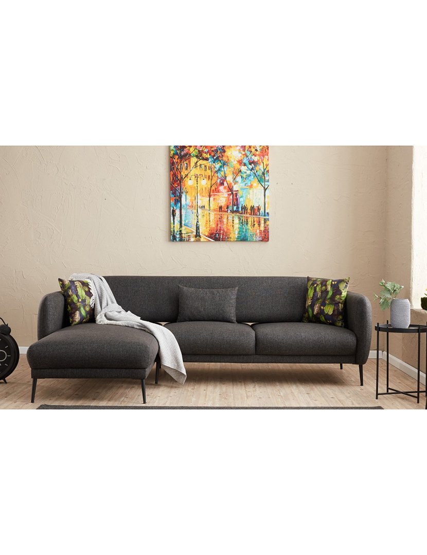 Sofá Cama Chaise Longue Esquerdo Venus Antracite