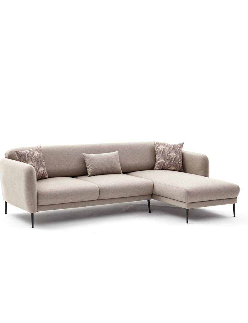 Sofá Cama Chaise Longue Direito Venus Creme