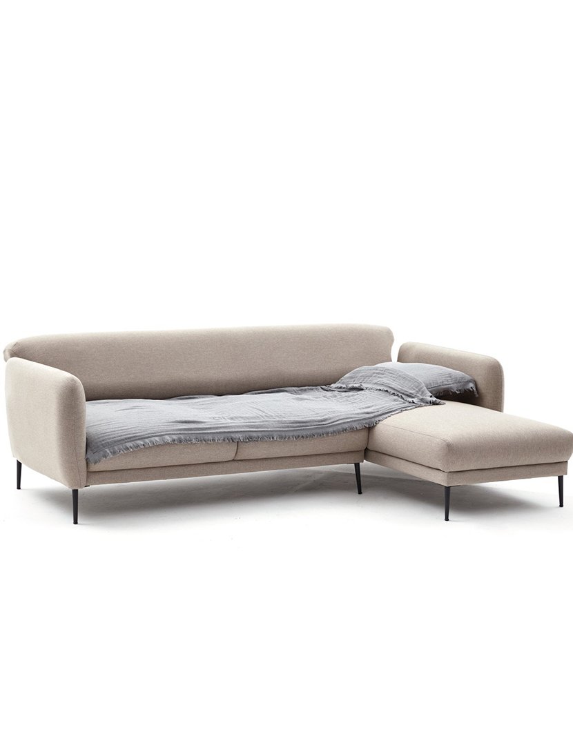 Sofá Cama Chaise Longue Direito Venus Creme