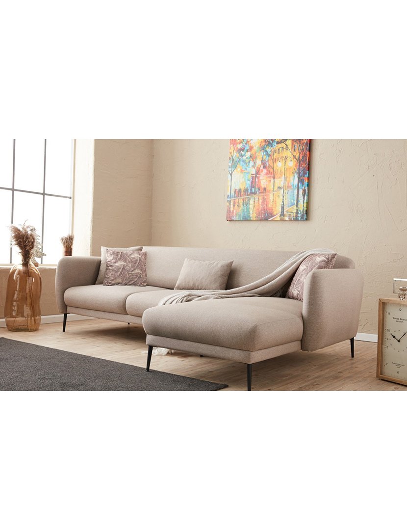 Sofá Cama Chaise Longue Direito Venus Creme