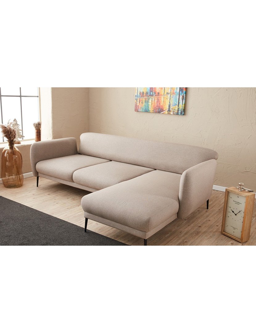 Sofá Cama Chaise Longue Direito Venus Creme