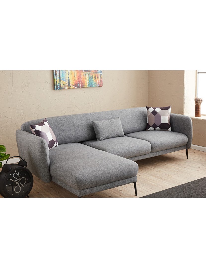 Sofá Cama Chaise Longue Esquerdo Venus Cinzento