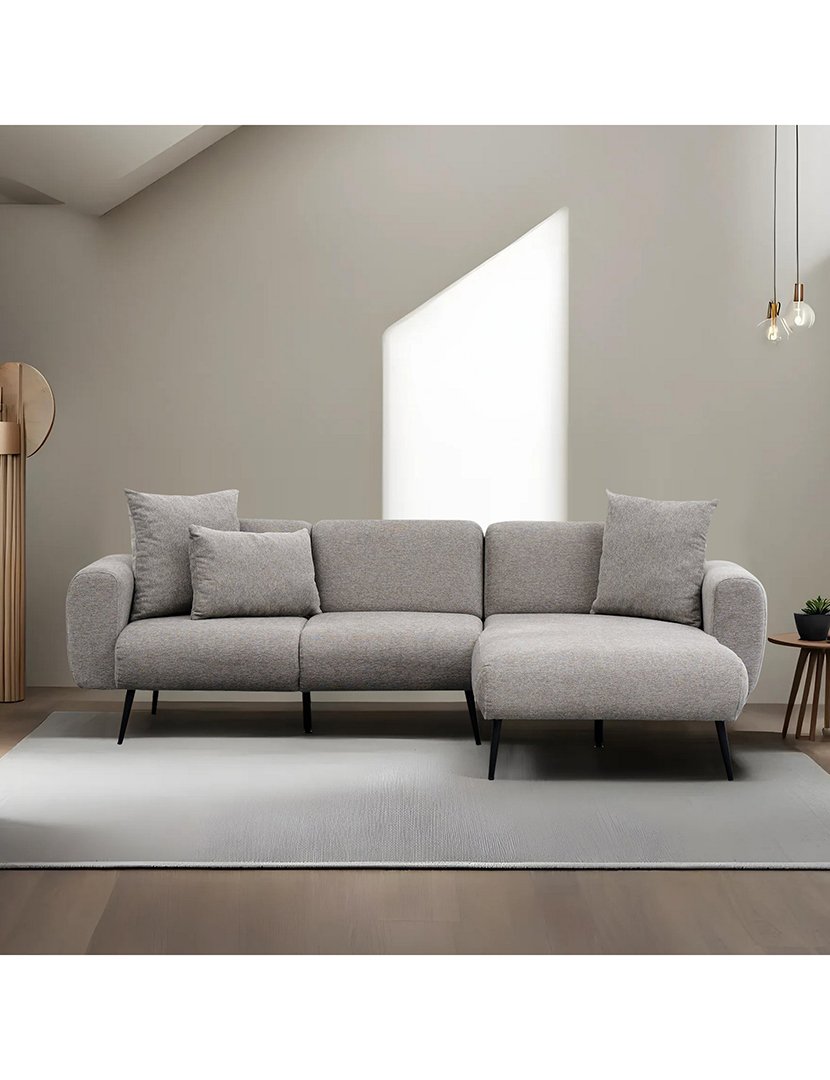 Sofá Chaise Longue Direito Side Cinzento Claro