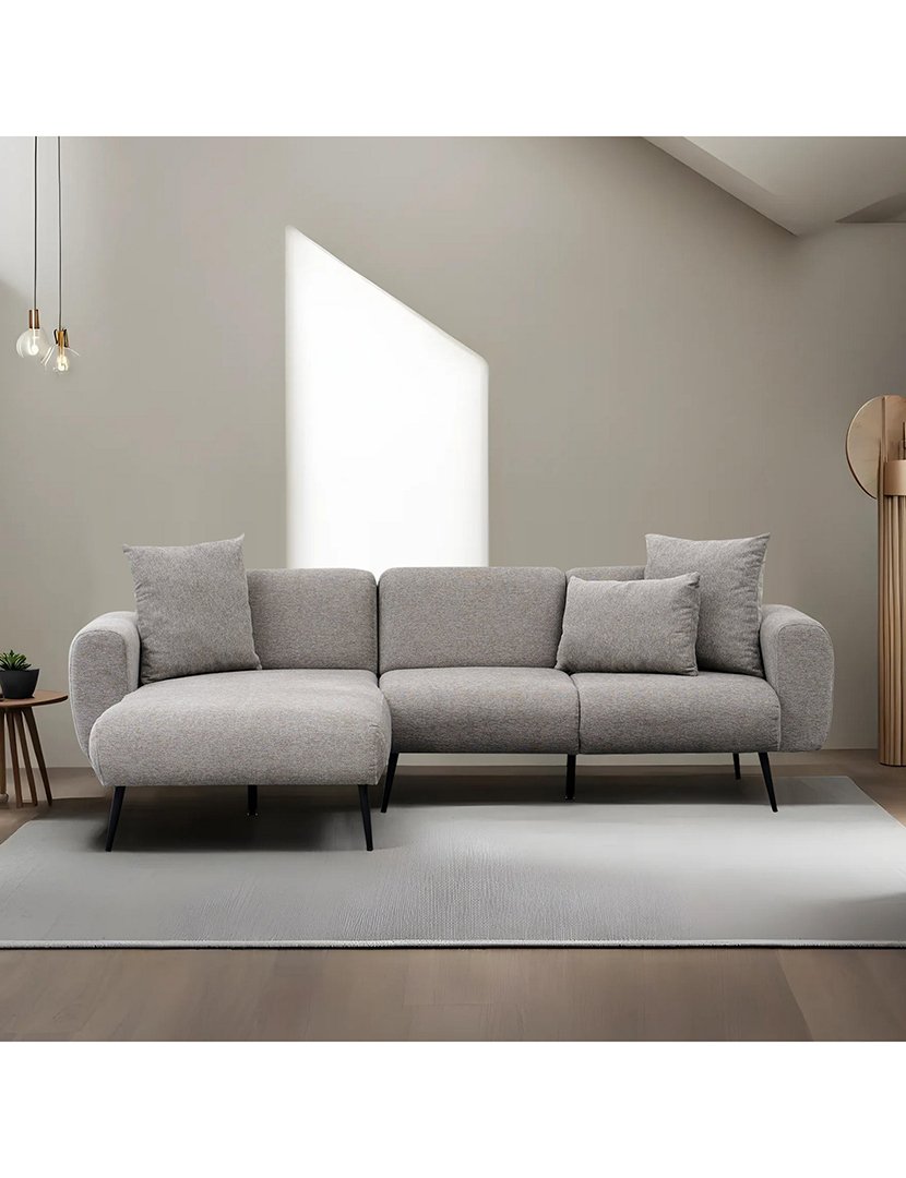 Sofá Chaise Longue Esquerdo Side Cinzento Claro