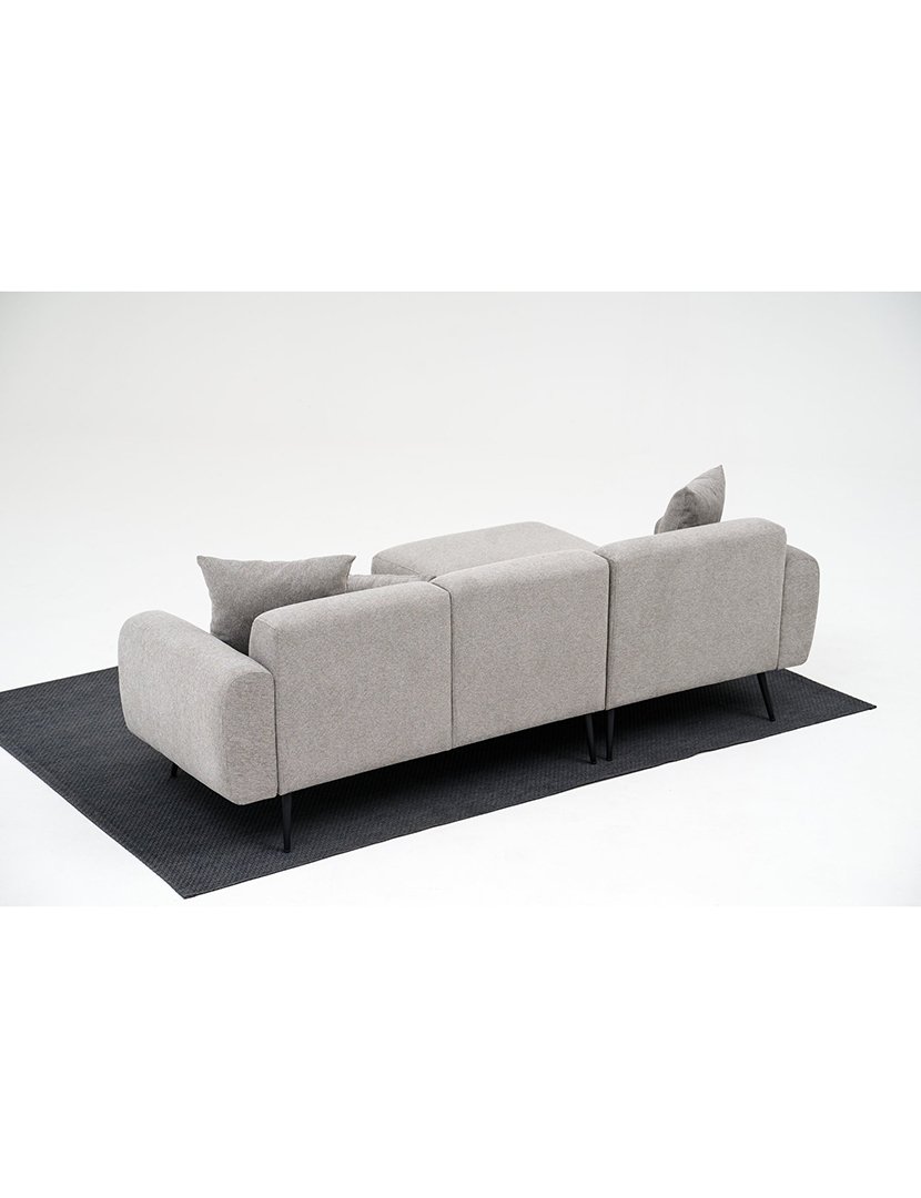 Sofá Chaise Longue Esquerdo Side Cinzento Claro