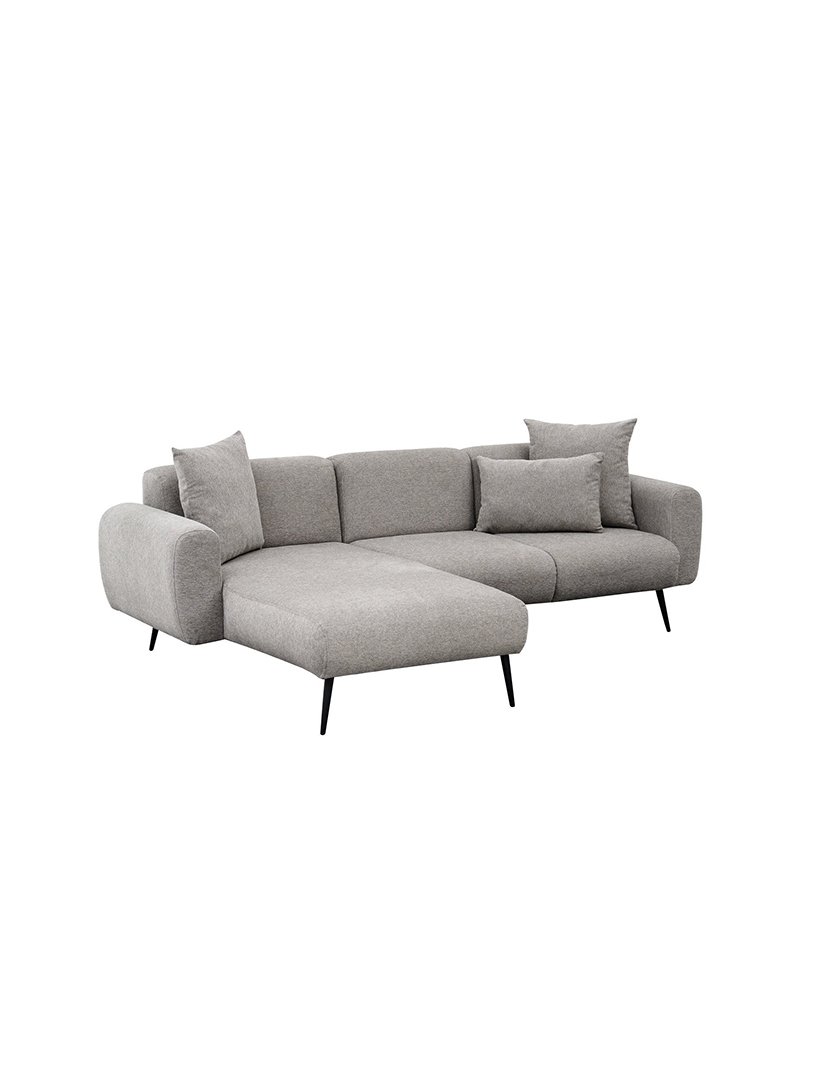 Sofá Chaise Longue Esquerdo Side Cinzento Claro