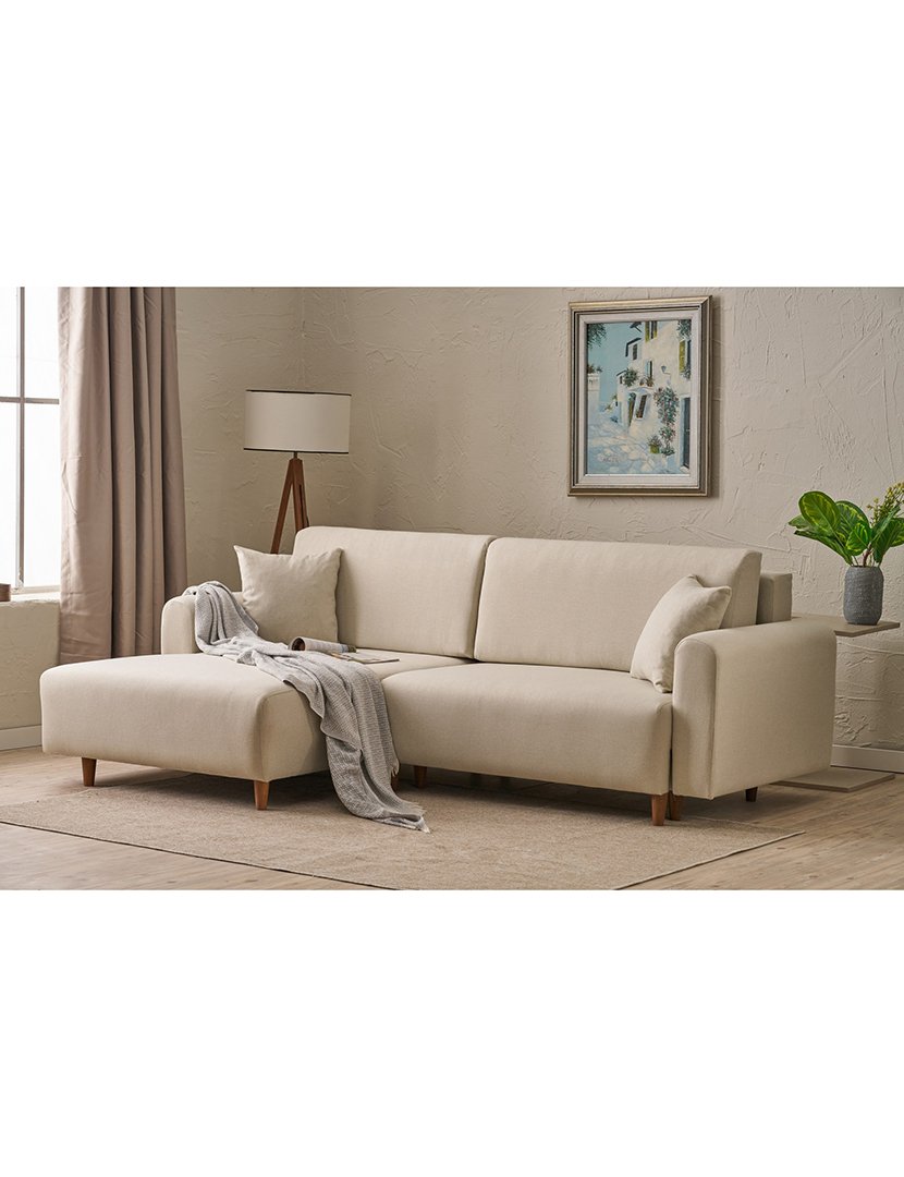 Sofá Cama Chaise Longue Esquerdo Mane Creme