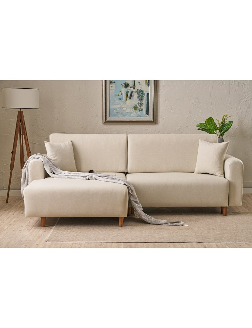Sofá Cama Chaise Longue Esquerdo Mane Creme