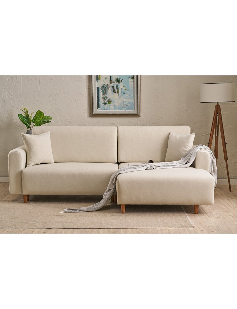 Sofá Cama Chaise Longue Direito Mane Creme