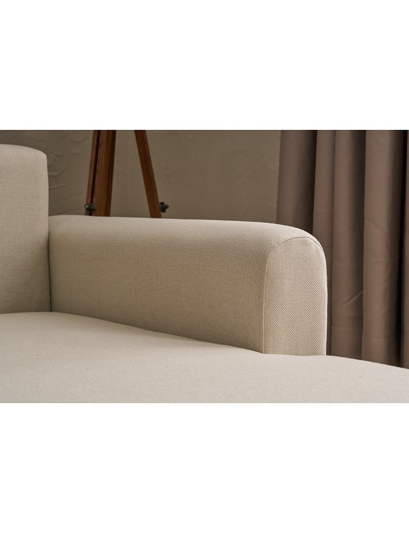 Sofá Cama Chaise Longue Direito Mane Creme