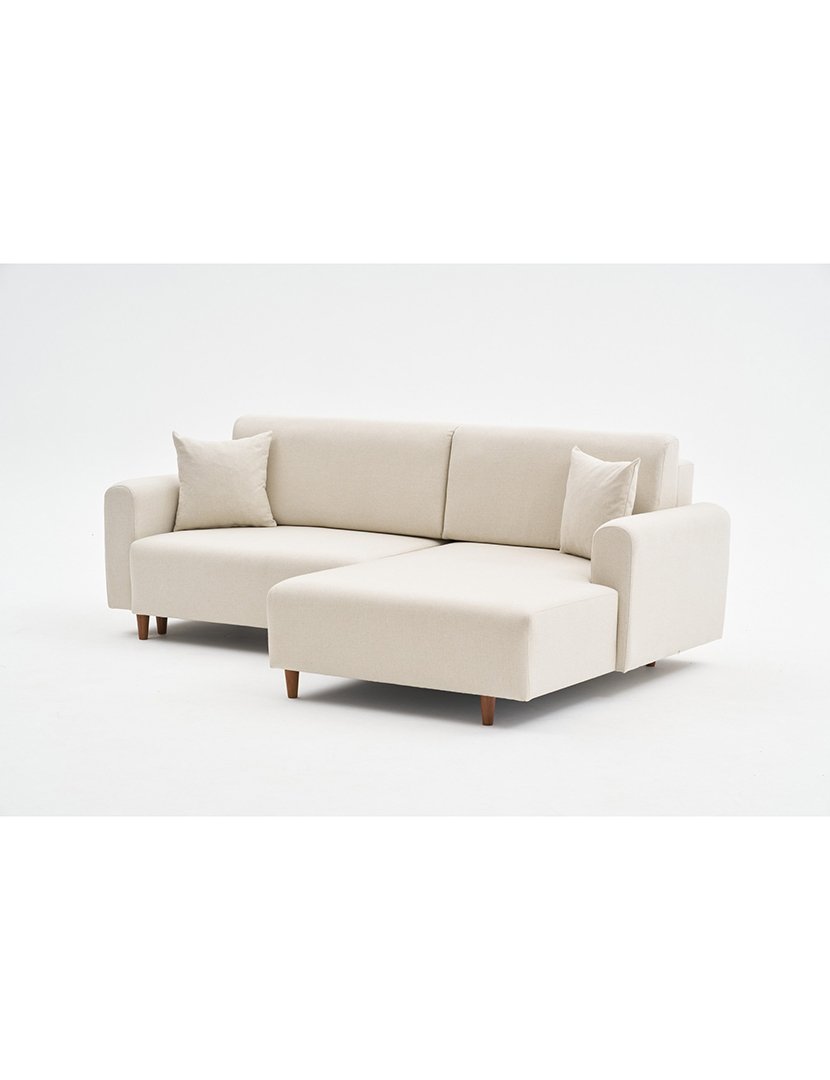 Sofá Cama Chaise Longue Direito Mane Creme