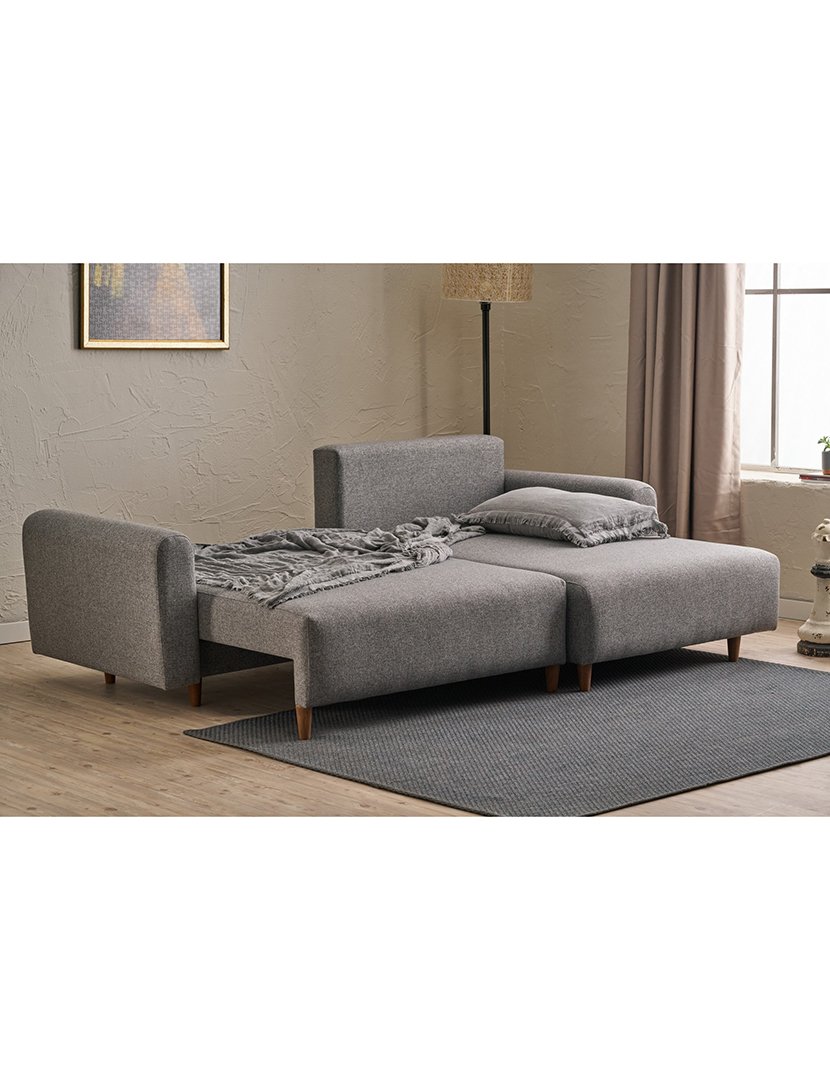 Sofá Cama Chaise Longue Direito Mane Cinzento