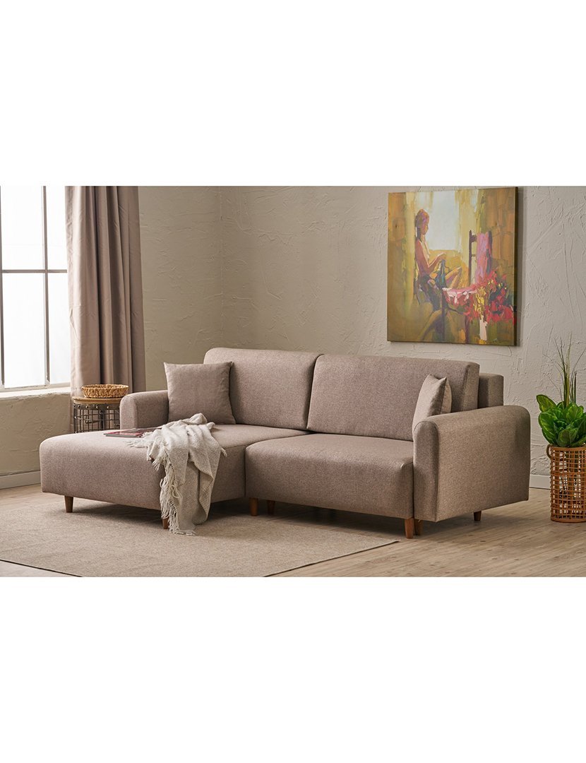 Sofá Cama Chaise Longue Esquerdo Mane Castanho