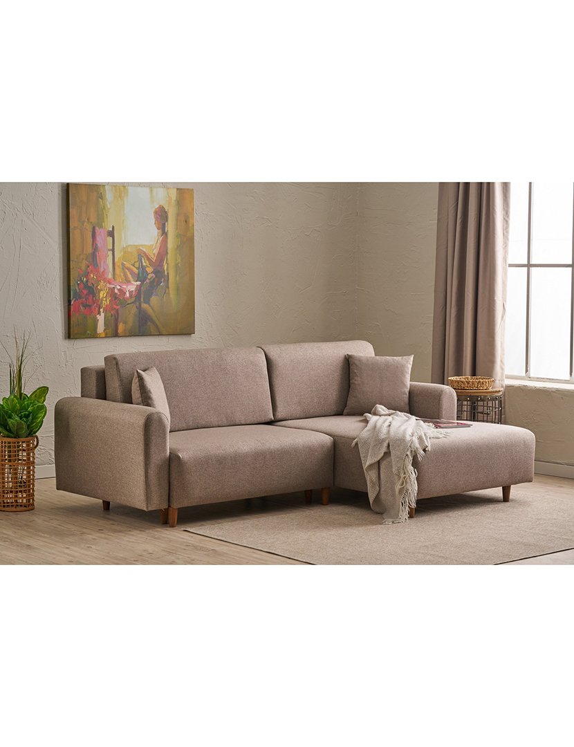 Sofá Cama Chaise Longue Direito Mane Castanho