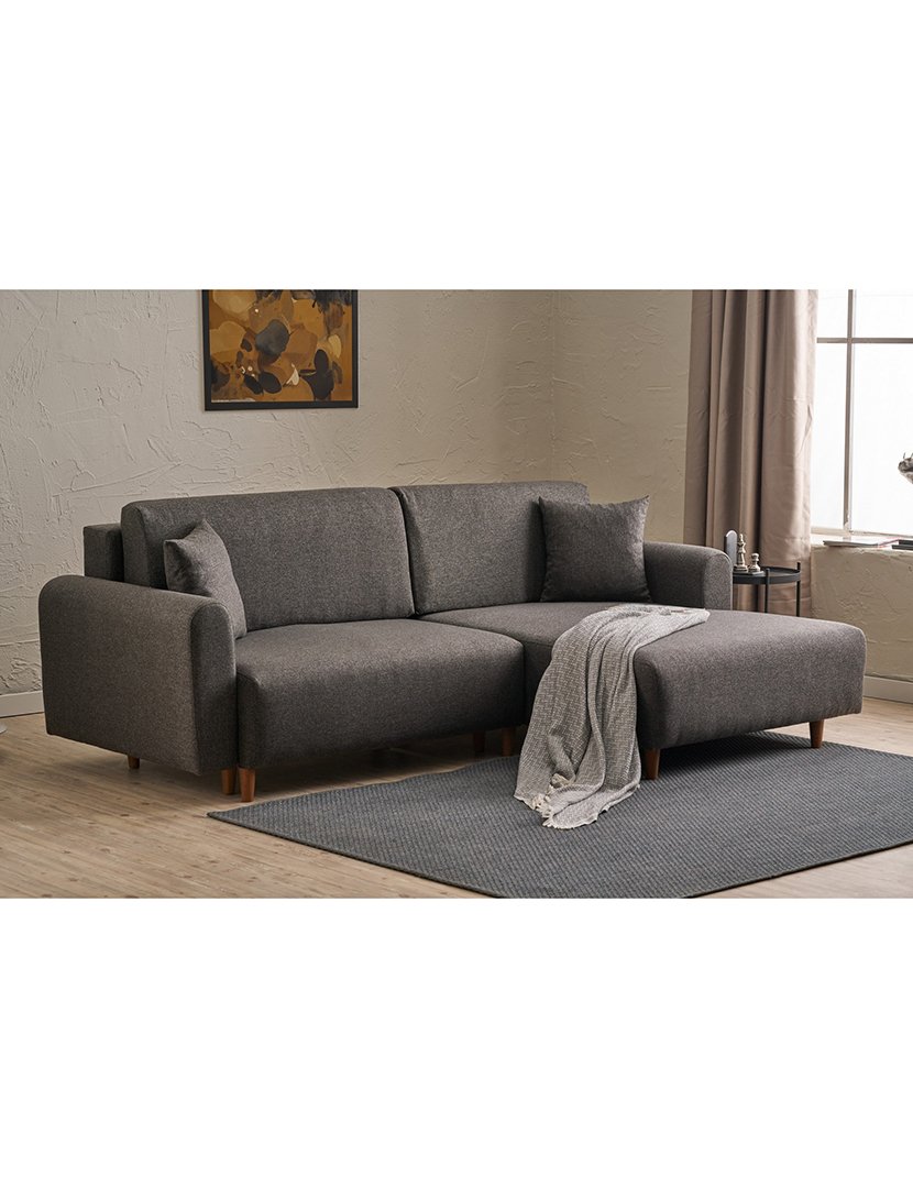 Sofá Cama Chaise Longue Direito Mane Antracite