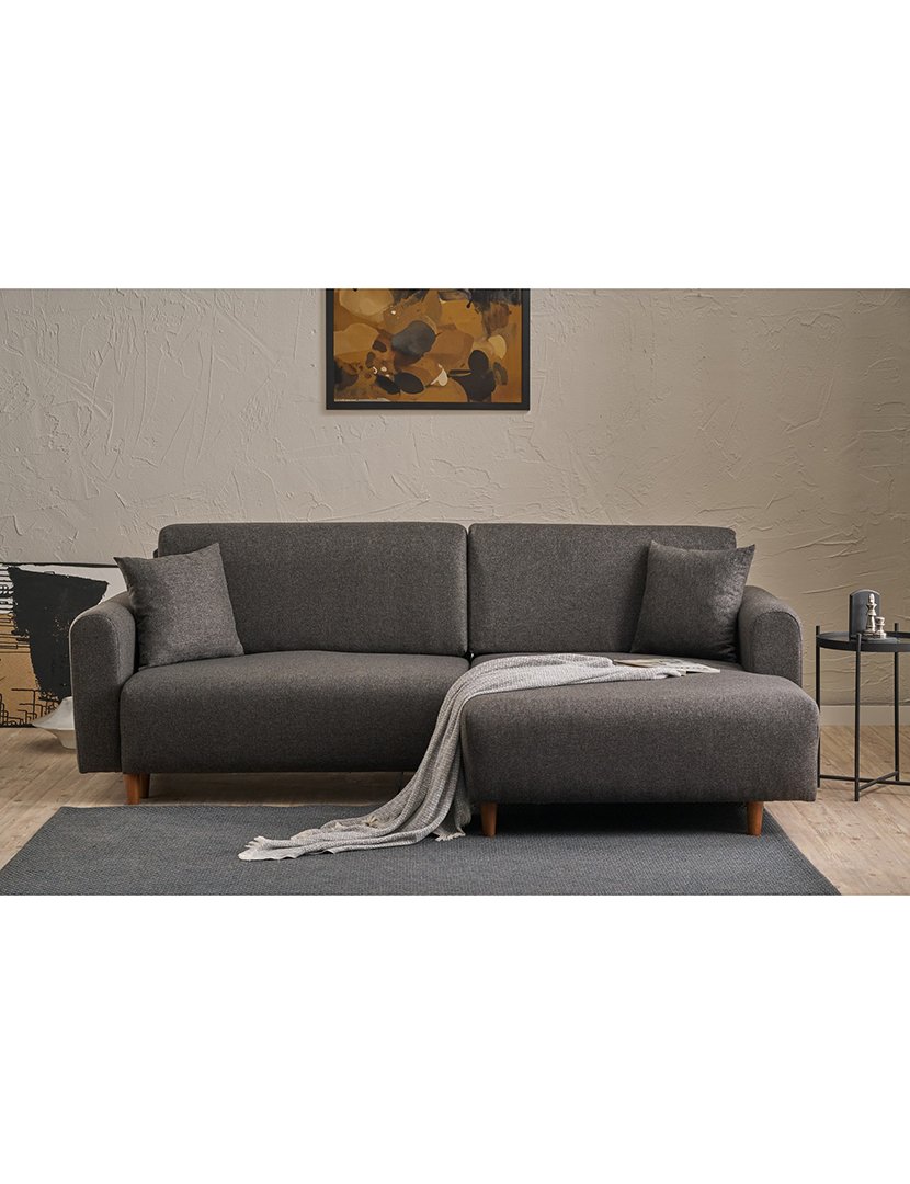 Sofá Cama Chaise Longue Direito Mane Antracite