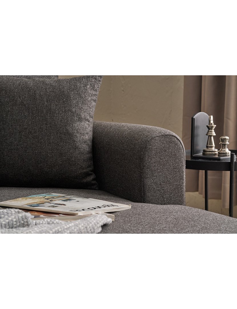 Sofá Cama Chaise Longue Direito Mane Antracite