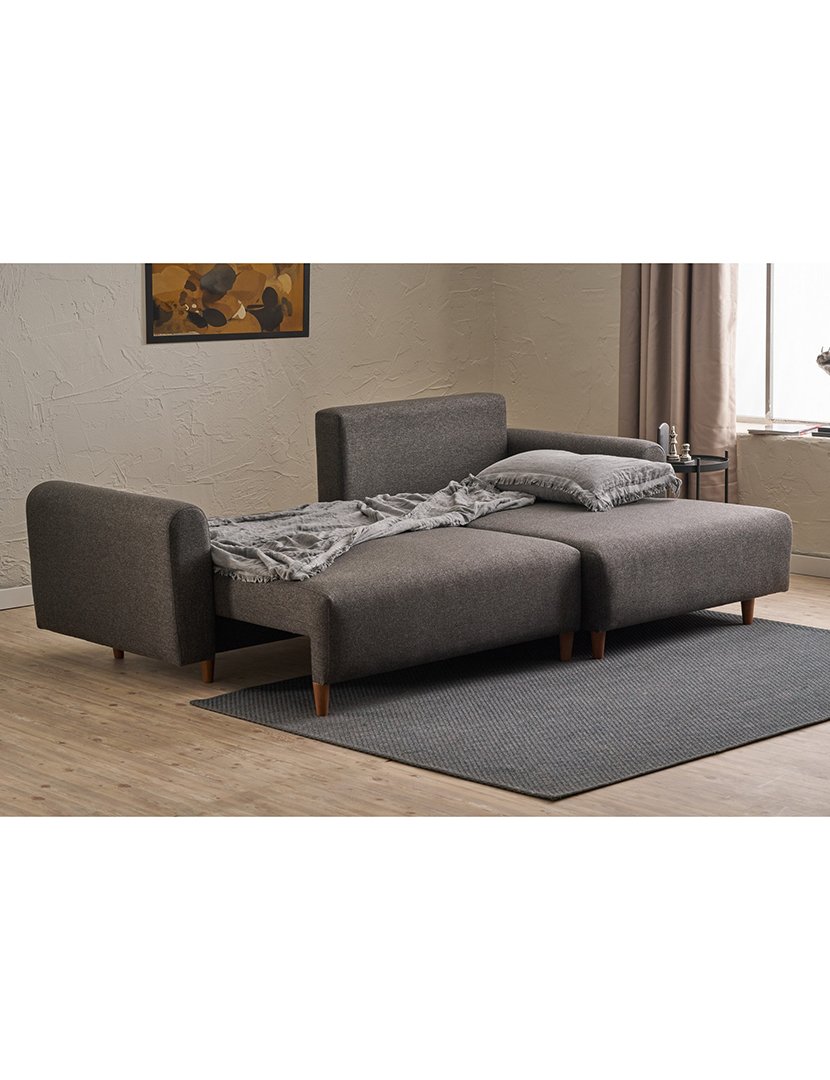 Sofá Cama Chaise Longue Direito Mane Antracite