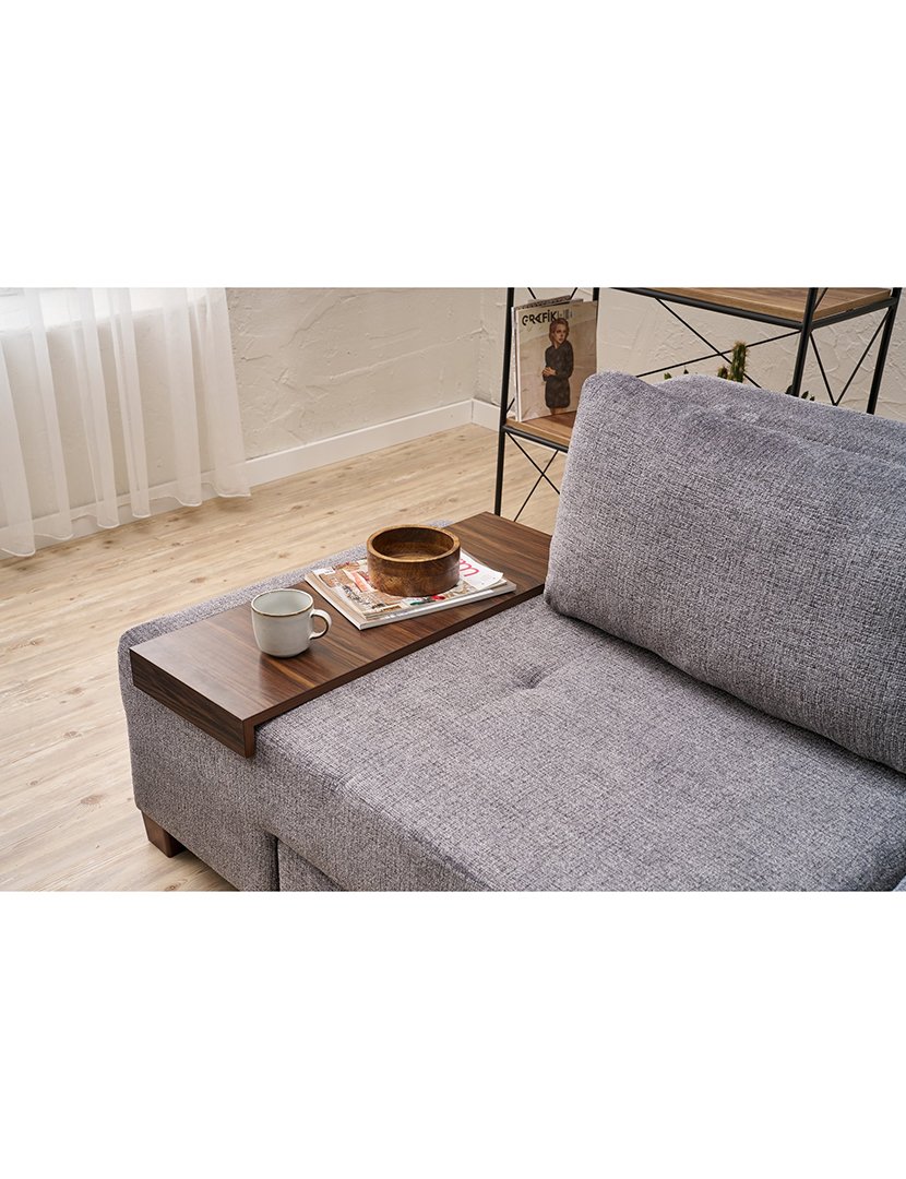 Sofá Cama 3L Perenna Chenille Cinzento